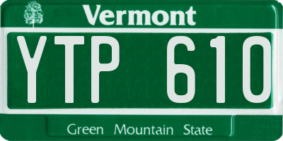 VT license plate YTP610