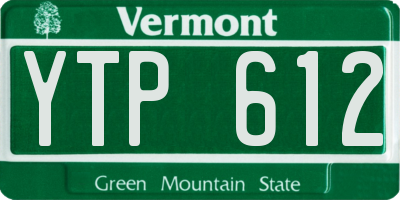 VT license plate YTP612