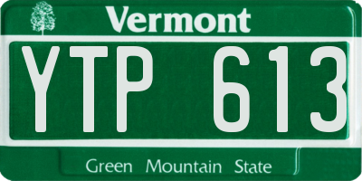 VT license plate YTP613