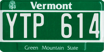 VT license plate YTP614