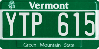 VT license plate YTP615