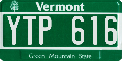 VT license plate YTP616