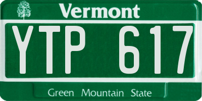 VT license plate YTP617