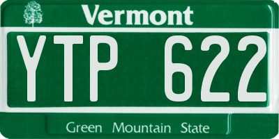 VT license plate YTP622