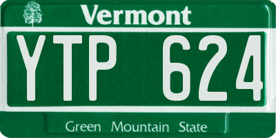 VT license plate YTP624