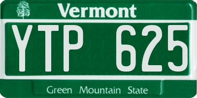 VT license plate YTP625