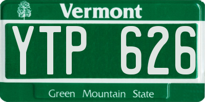 VT license plate YTP626