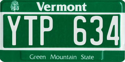 VT license plate YTP634