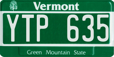 VT license plate YTP635