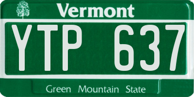 VT license plate YTP637