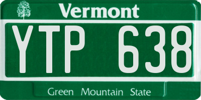 VT license plate YTP638