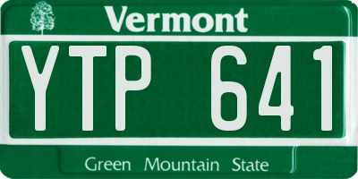 VT license plate YTP641