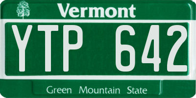 VT license plate YTP642