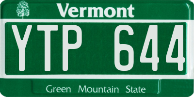 VT license plate YTP644