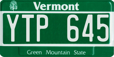 VT license plate YTP645