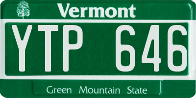 VT license plate YTP646