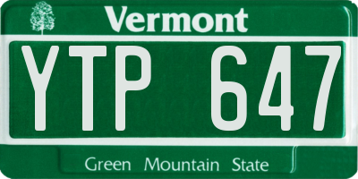 VT license plate YTP647