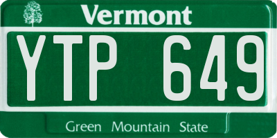 VT license plate YTP649