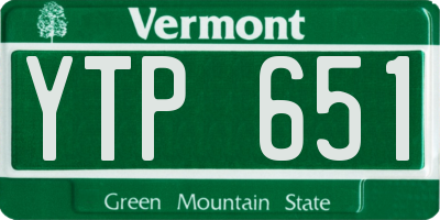 VT license plate YTP651
