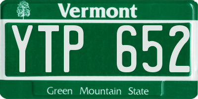 VT license plate YTP652