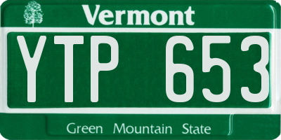 VT license plate YTP653