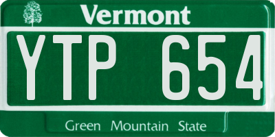 VT license plate YTP654