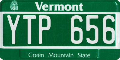 VT license plate YTP656