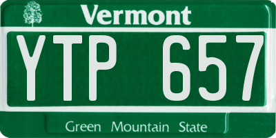 VT license plate YTP657