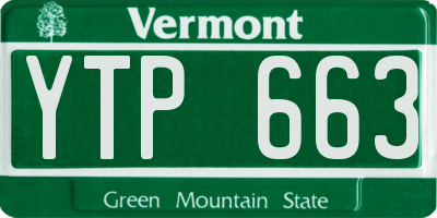 VT license plate YTP663