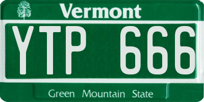 VT license plate YTP666