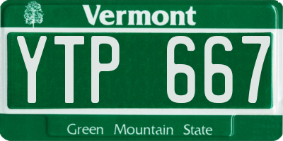 VT license plate YTP667