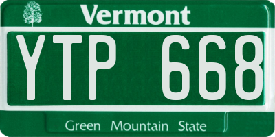 VT license plate YTP668