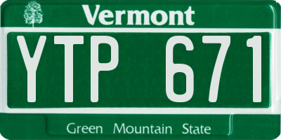VT license plate YTP671