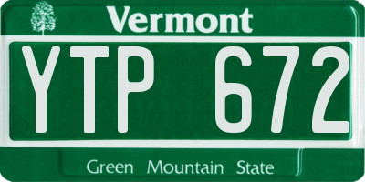VT license plate YTP672