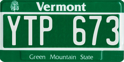 VT license plate YTP673