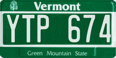 VT license plate YTP674