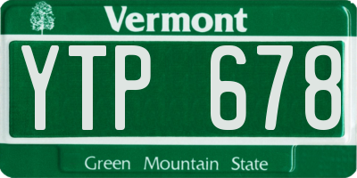 VT license plate YTP678