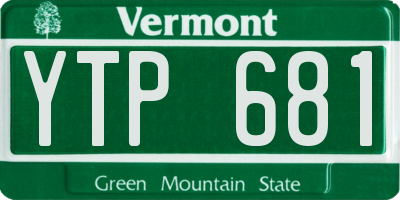VT license plate YTP681