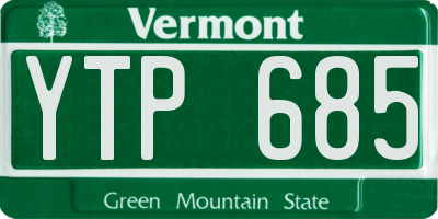 VT license plate YTP685