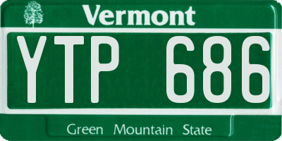 VT license plate YTP686