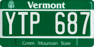 VT license plate YTP687