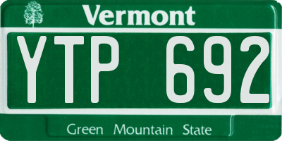 VT license plate YTP692