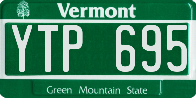 VT license plate YTP695