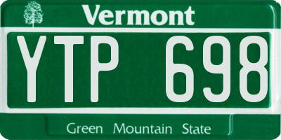 VT license plate YTP698
