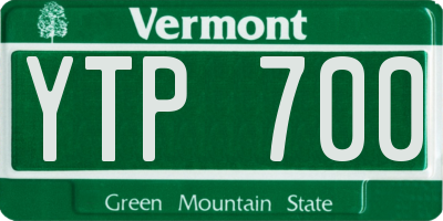VT license plate YTP700