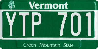 VT license plate YTP701
