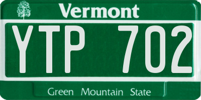 VT license plate YTP702