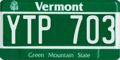 VT license plate YTP703