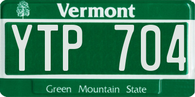VT license plate YTP704