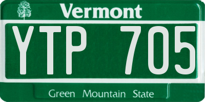 VT license plate YTP705
